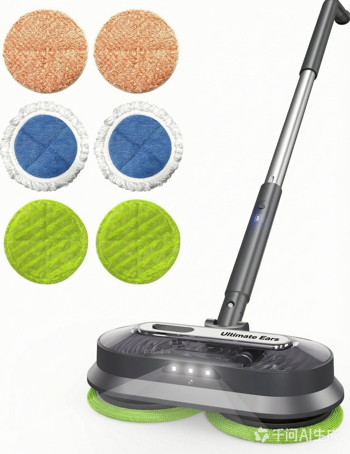 Ultimate Ears Cordless Electric Mop with Spray & Detachable Water Tank, Lightweight Electric Spin Mop with Headlights for Hardwood Tile Laminate Floors, Long-Lasting Battery, Self-Propelled Floor Cleaner
