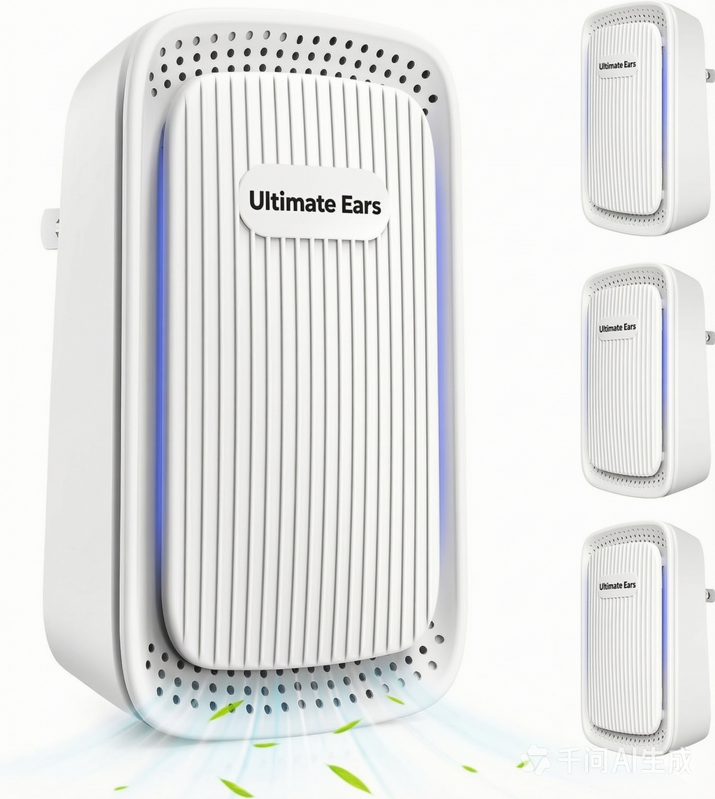 Ultimate Ears Air Ionizers (4 Pack）- Plug In Negative Ion Air Purifiers - Quiet Air Freshener for Home, Bedroom, Office, Basement - Portable Air Purifier Odor, Smoke, Dust, Pet Smell - Mini Air Cleaner White