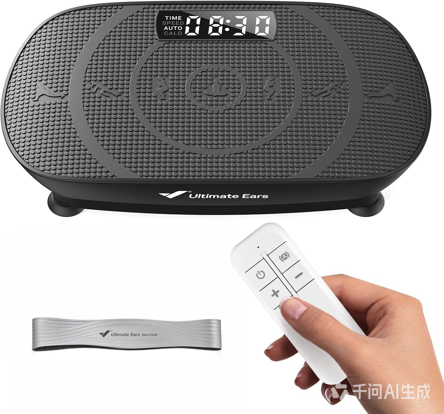 Ultimate Ears Vibration Plate Exercise Machine, Curved Vibration Plate for Lymphatic Drainage Weight Loss, Vibrating Plate with Real-Time Calorie Tracking on LED Display, Workout Equipment for Home Women Men
