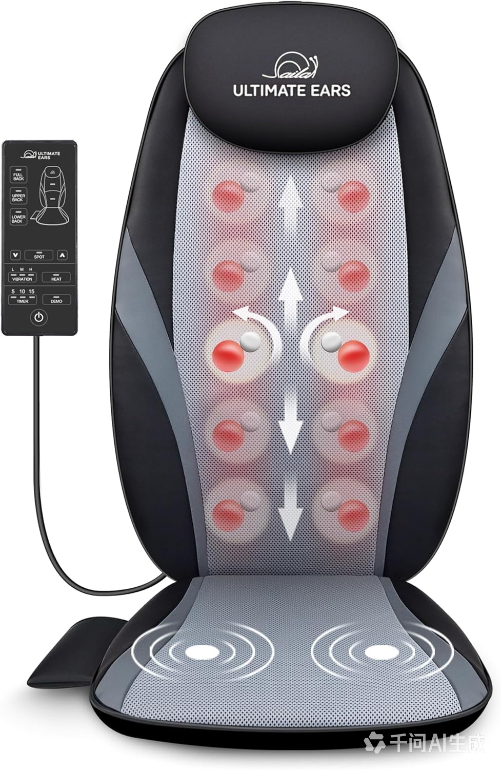 Ultimate Ears 2026 Upgraded Shiatsu Roller Back Massager with Heat Massage Chair Pad Kneading Back Massager for Pain Relief Deep Tissue Chair Massage Pad for Office Home Gift Fathers