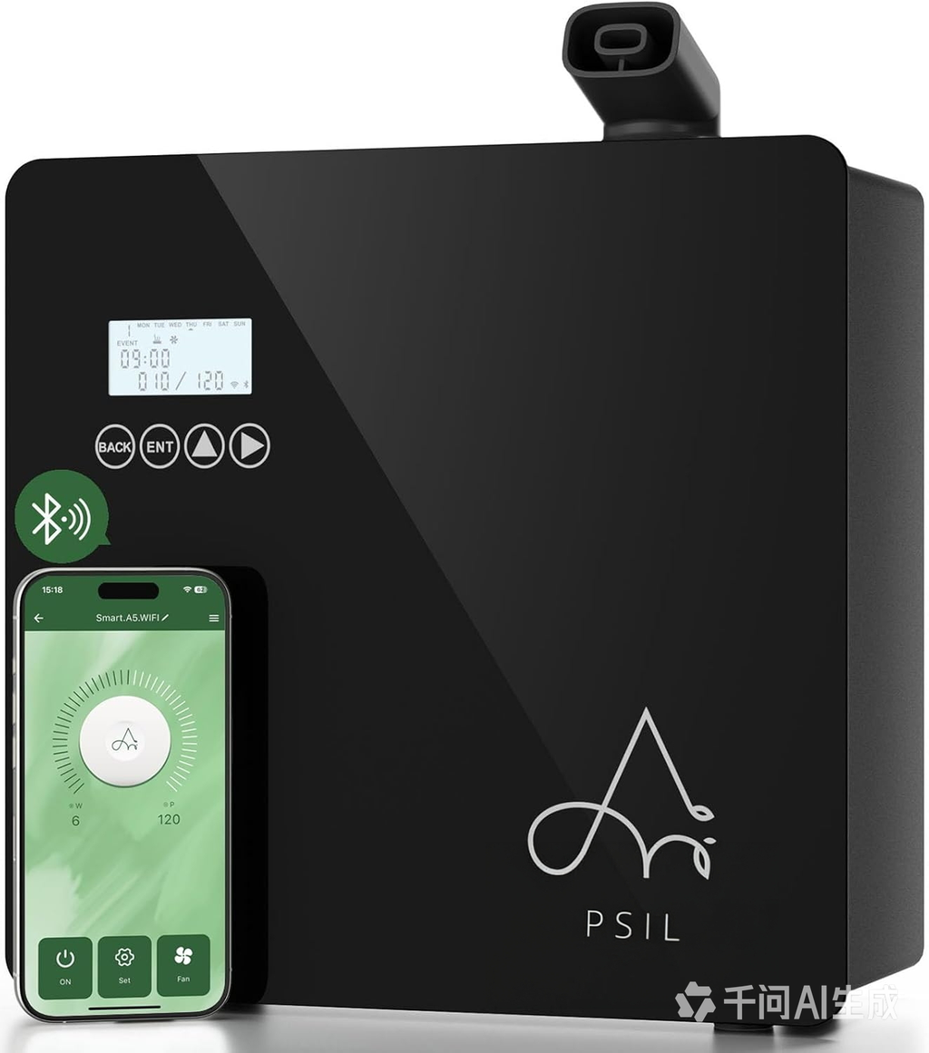 Ultimate Ears 2025 Upgraded 3500 Sq.Ft Smart Scent Diffuser - HVAC System, Whole House Aroma & Hotel Collection Diffuser, Waterless Essential Oil Diffuser for Home Large Room, Cold Air Tech, 600mL (Black)
