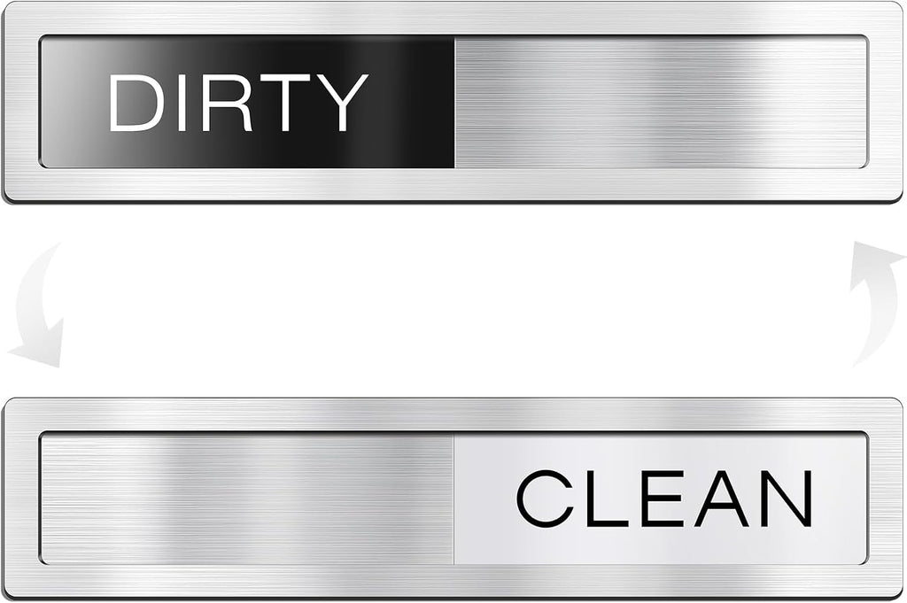 CharJenPro Dishwasher Clean Dirty Sign, Clean Dirty Magnet for Dishwasher - Strong Holding, Non-Scratch, Easy to Read & Slide （7.08″ x 1.57″）