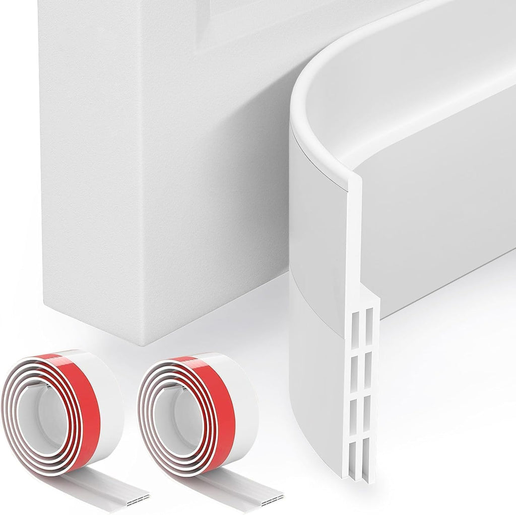 Ultimate Ears 2 Pack Door Draft Stopper, Under Door Sweep for Exterior & Interior Doors, Weather Stripping Door Seal, Garage Window Blocker Noise Cold Air Insulation, Draft Guard White 2" W x 39" L