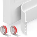 Ultimate Ears 2 Pack Door Draft Stopper, Under Door Sweep for Exterior & Interior Doors, Weather Stripping Door Seal, Garage Window Blocker Noise Cold Air Insulation, Draft Guard White 2" W x 39" L