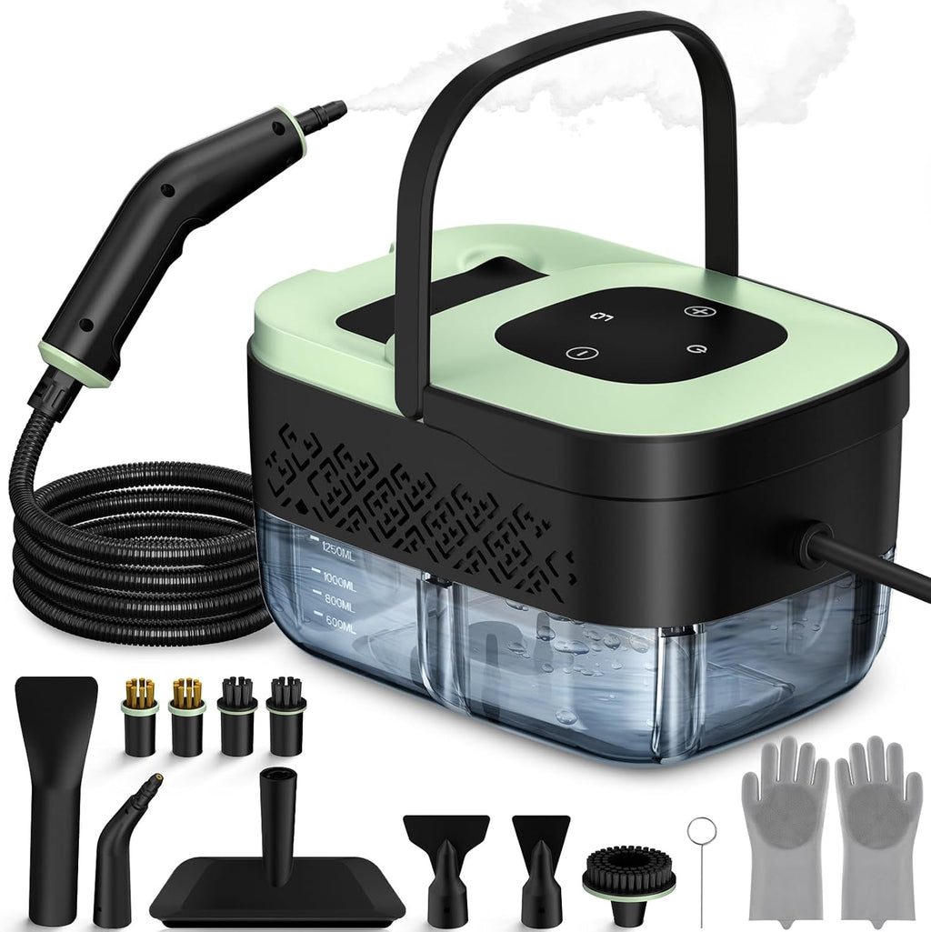 Ultimate Ears Steam Cleaner, Portable Steamer for Cleaning with 16pcs Accessories, 6-Level Adjustable and 15s Heat-Up, Handheld Steam Cleaner for Home, Tile, Dirt, Grout, Grease, Car Detailing