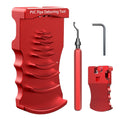 Ultimate Ears 9-in-1 PVC Pipe Deburring Tool, Adjustable Chamfer Tool 0.5"–4", PVC Pipe Reamer, Plastic Pipe Deburr Tool for PVC CPVC ABS PP PE, Plumbing Chamfer Reamer Tool Set (Red)