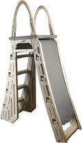 Ultimate Ears  7200 Roll Guard fits Above-Ground Pool Heights from 48" to 56" A Frame Safety Ladder for Above Ground Outdoor Patio Swimming Pool Platform Ladder with Step Barrier, Gray Deck & Tambour