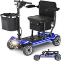 Lightweight Mobility Scooter for Adults & Seniors - Cruise & Airport Approved, 43lb Foldable Portable Motorized Scooters with Removable Lithium Battery for 12.4 Miles Travel, 300lb Capacity, Blue