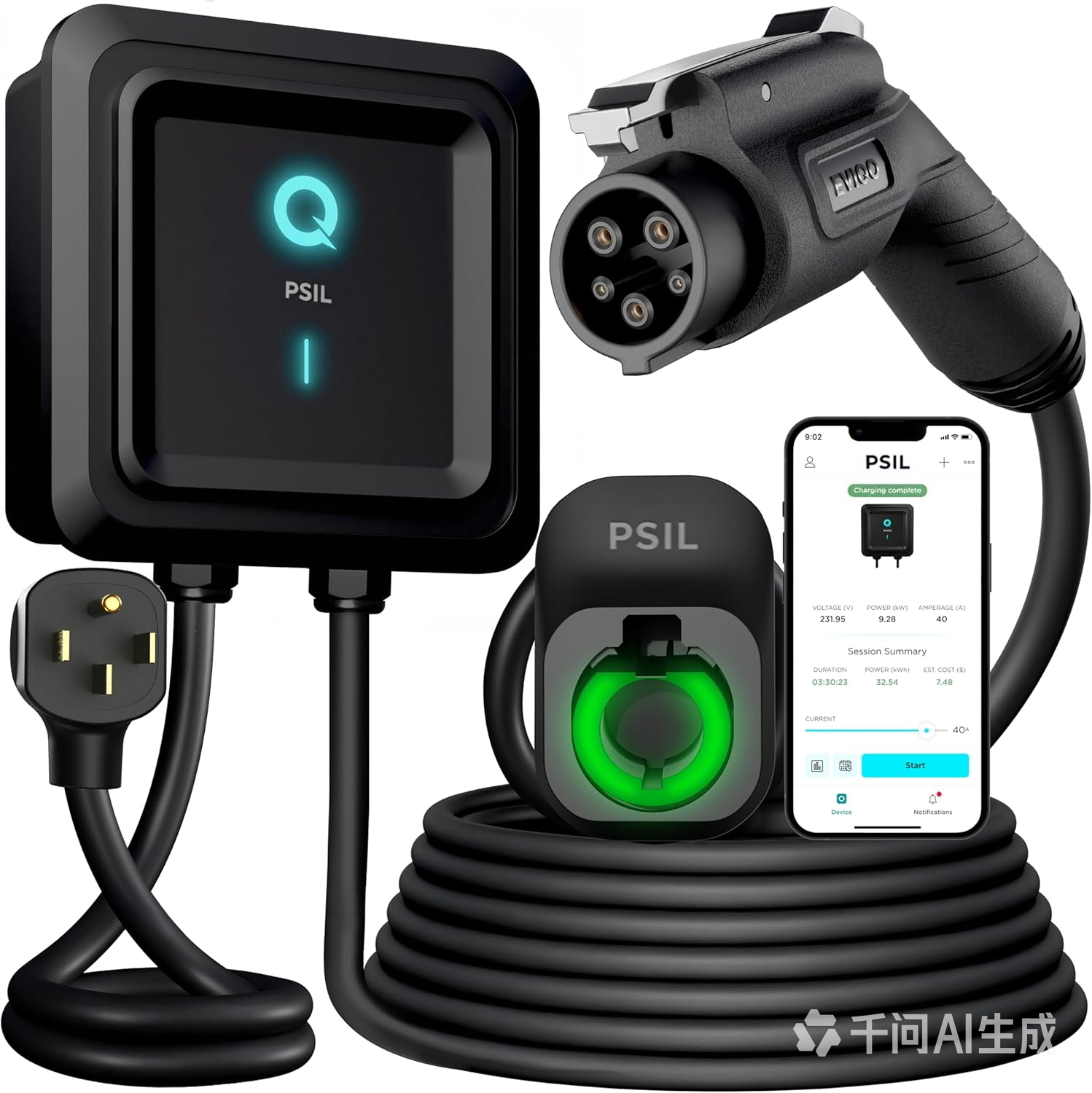 Ultimate Ears Level 2 EV Charger, 40 Amp 240V, J1772 for Non-Tesla EVs, 25ft Cable, WiFi (2.4GHz) Smart App, Weatherproof Indoor/Outdoor (IP66, NEMA 4), UL & ETL Certified, NEMA 14-50 Plug-in, 9.6kW