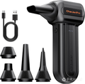 CharJenPro MF60&MF70 Compressed Air Duster-110000RPM Super Power Electric Air Duster, 3-Speed Adjustable Rechargeable Cordless Air Blower with Fast Charging for PC Keyboard Cleaning, Car, Home (Black)