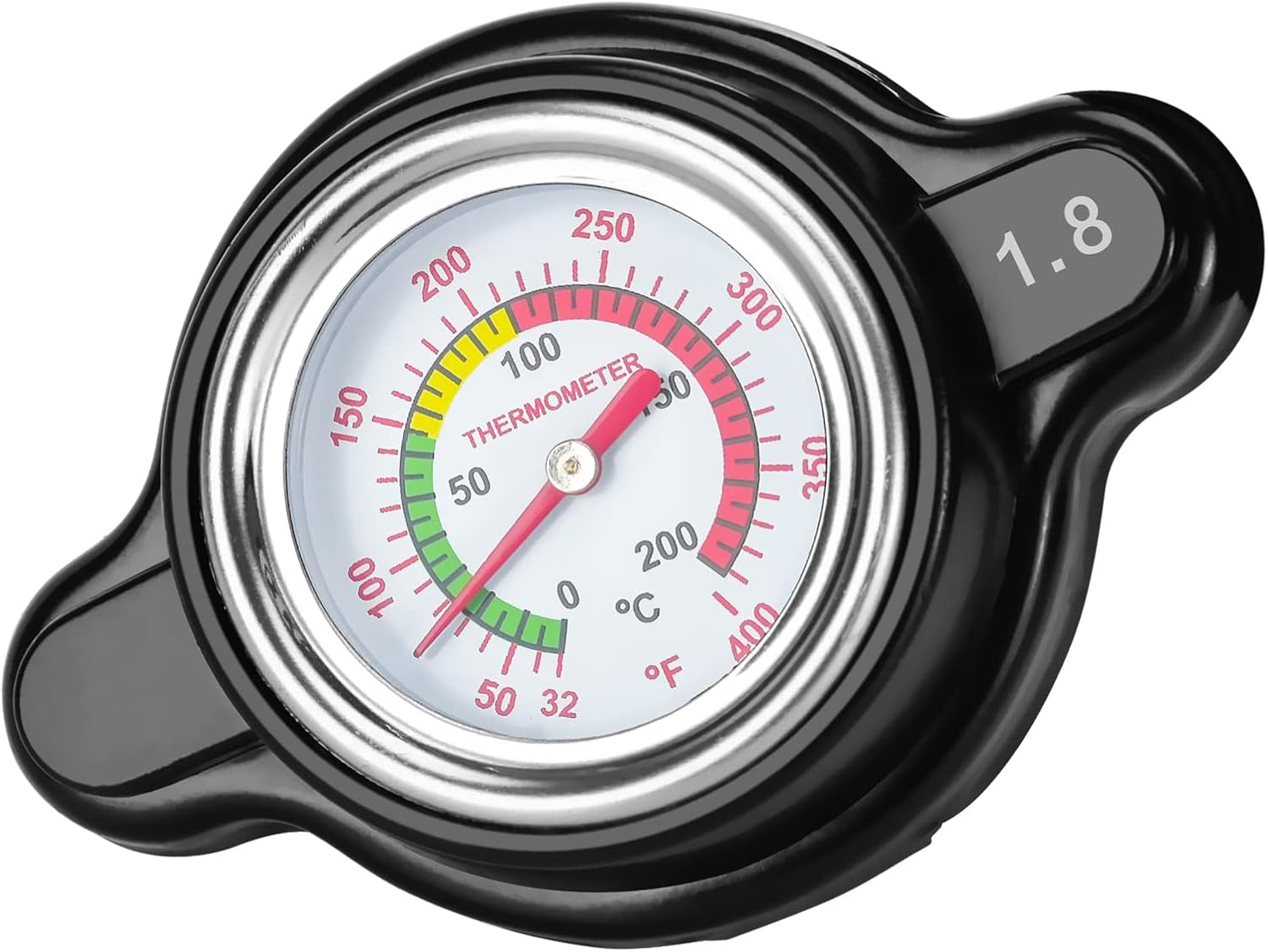 PSIL High Pressure Radiator Cap with Temperature Gauge, Huazu 1.8 Bar 25.6 psi Universal Radiator Cap Fit for Honda, Kawasaki, Suzuki, Husqvarna Dirt Bike, Yamaha Motorcycle ATV Models