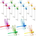 PSIL 12 Pack Dragonfly Clip,Fake Dragonflies, Humming Bird Stakes Fake, Plastics Dragonfly for Garden Stakes Decor Yard Ornaments for Hat,Deer and Horse,Fly Scare Devices for Indoor Outdoor