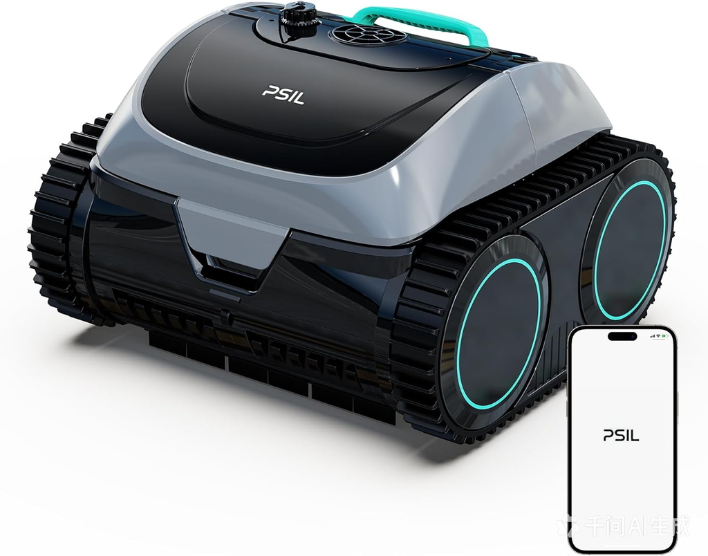 (2026 Upgrade) PSIL C1 Cordless Robotic Pool Cleaner, 4-in-1 Pool Vacuum for Inground Pools & Above Ground Pool Up to 150 Mins Runtime, Power Suction with Smart Navigation & APP Control, Lake Green