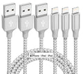 PSIL iPhone Charger 3 Pack 10 ft Apple MFi Certified Lightning Nylon Braided Cable Fast Charging Cord Compatible with iPhone 13 12 11 Pro Max XR XS X 8 7 6 Plus SE iPad and More