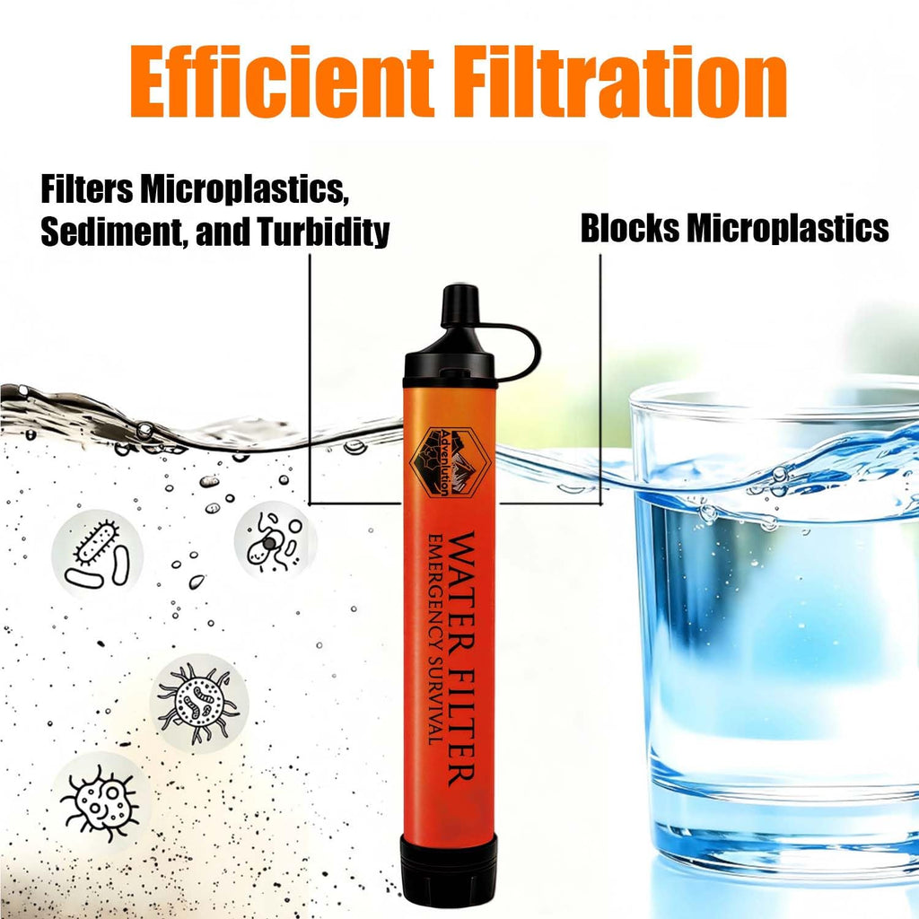 Ultimate Ears 5-Pack Personal Water Filter Straw with Emergency Whistle, Portable Reusable Survival Filter for Family Camping, Hiking, Backpacking & Emergency Preparedness