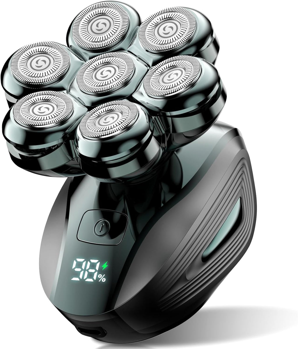 PSIL Head Shavers for Bald Men: 𝟕𝐃 𝐅𝐥𝐨𝐚𝐭𝐢𝐧𝐠 Electric Razor with Magnetic Removable Head, IPX7 Waterproof Wet or Dry Shaver, LED Display & Type-C Fast Charging 𝐟𝐨𝐫 𝐅𝐚𝐭𝐡𝐞𝐫'𝐬 𝐃𝐚𝐲