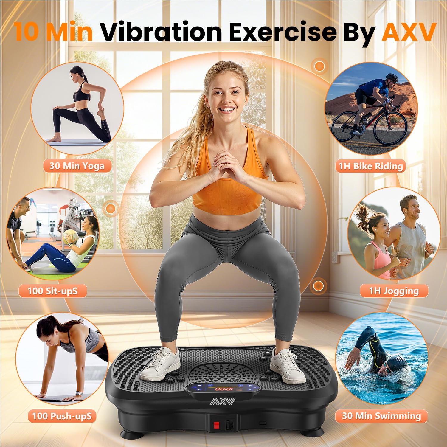 Ultimate Ears Vibration Plate Fitness Platform Exercise Machine Vibrating Shaking Full Body Shaker Workout Vibrate Stand Shake Board Sport for Weight Loss Fat Burner for Gym Home Office