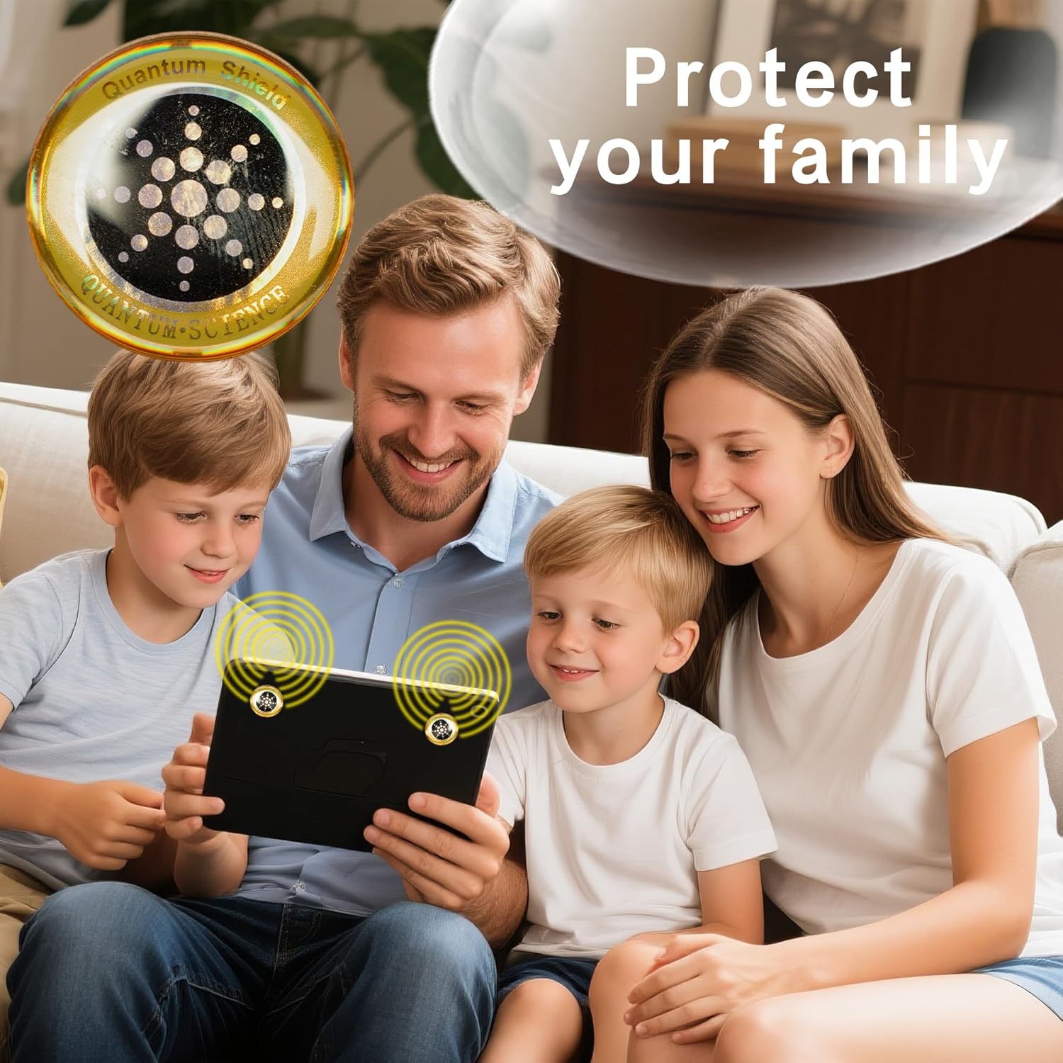 Ultimate Ears EMF Stickers Blocker Neutralize Shield Protection from Cell Phones cased and Electronic Devices WiFi 5G Tablets Laptops Computers Monitors (6Pcs Golden)