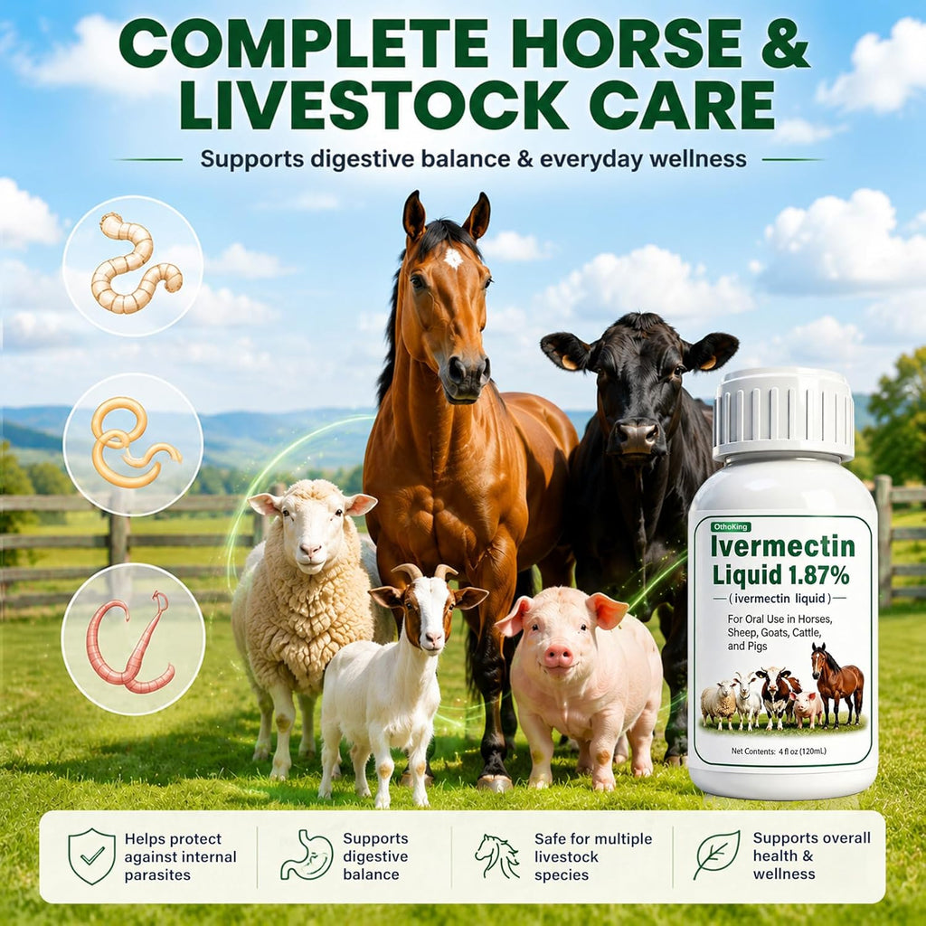 Iver-mectin Liquid for Horse, Maintain General Well-Being & Vitality