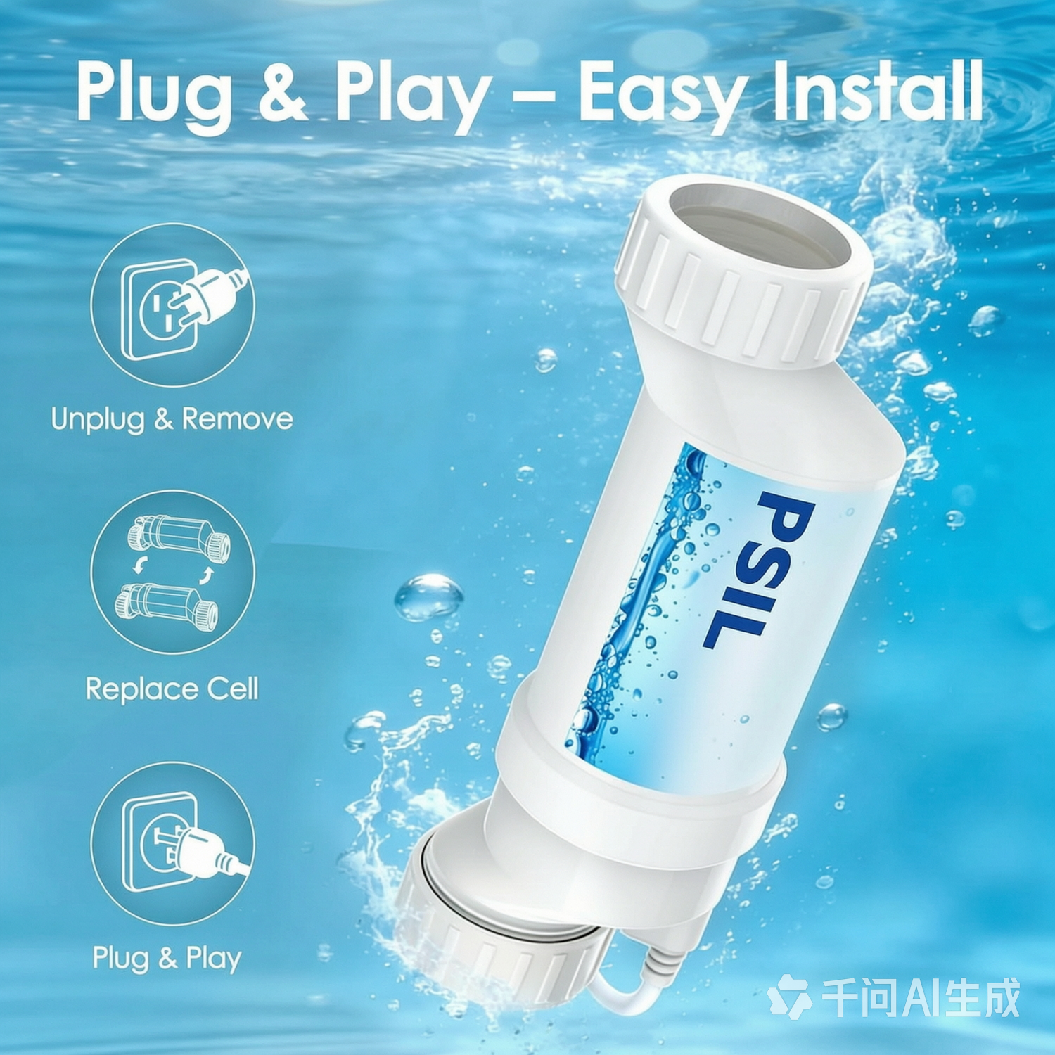 Ultimate Ears Salt Cell for Pool, Fits for Hayward Salt Cell T-15, Chlorine Generator Cell for Salt Water Pool, Up to 40,000 Gallon In-Ground Swimming Pools, 2-Year Warranty