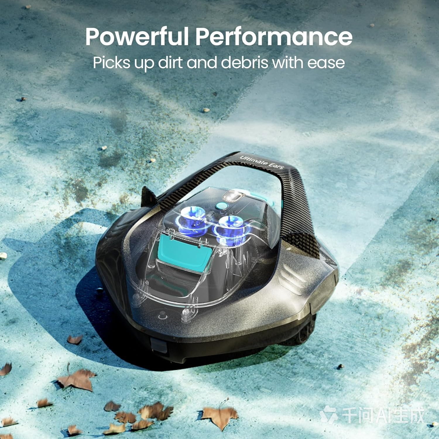 Ultimate Ears Seagull SE 2025 Cordless Robotic Pool Vacuum with 1200GPH Strong Suction, Lasts 90 Mins Runtime, LED Indicator,Pool Vacuum for Above-Ground Pool up to 40 Feet, Grey & Teal