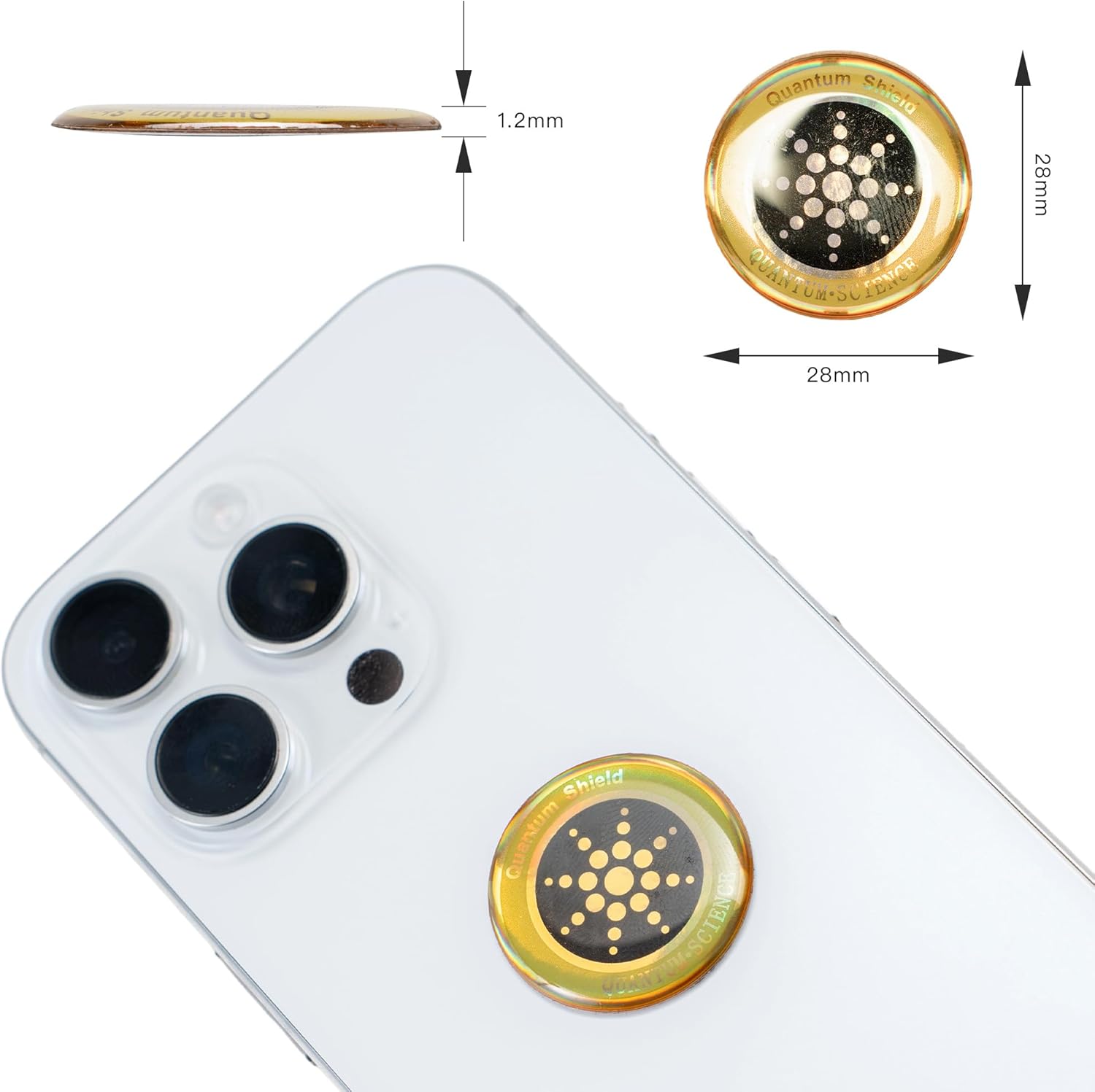 Ultimate Ears EMF Stickers Blocker Neutralize Shield Protection from Cell Phones cased and Electronic Devices WiFi 5G Tablets Laptops Computers Monitors (6Pcs Golden)