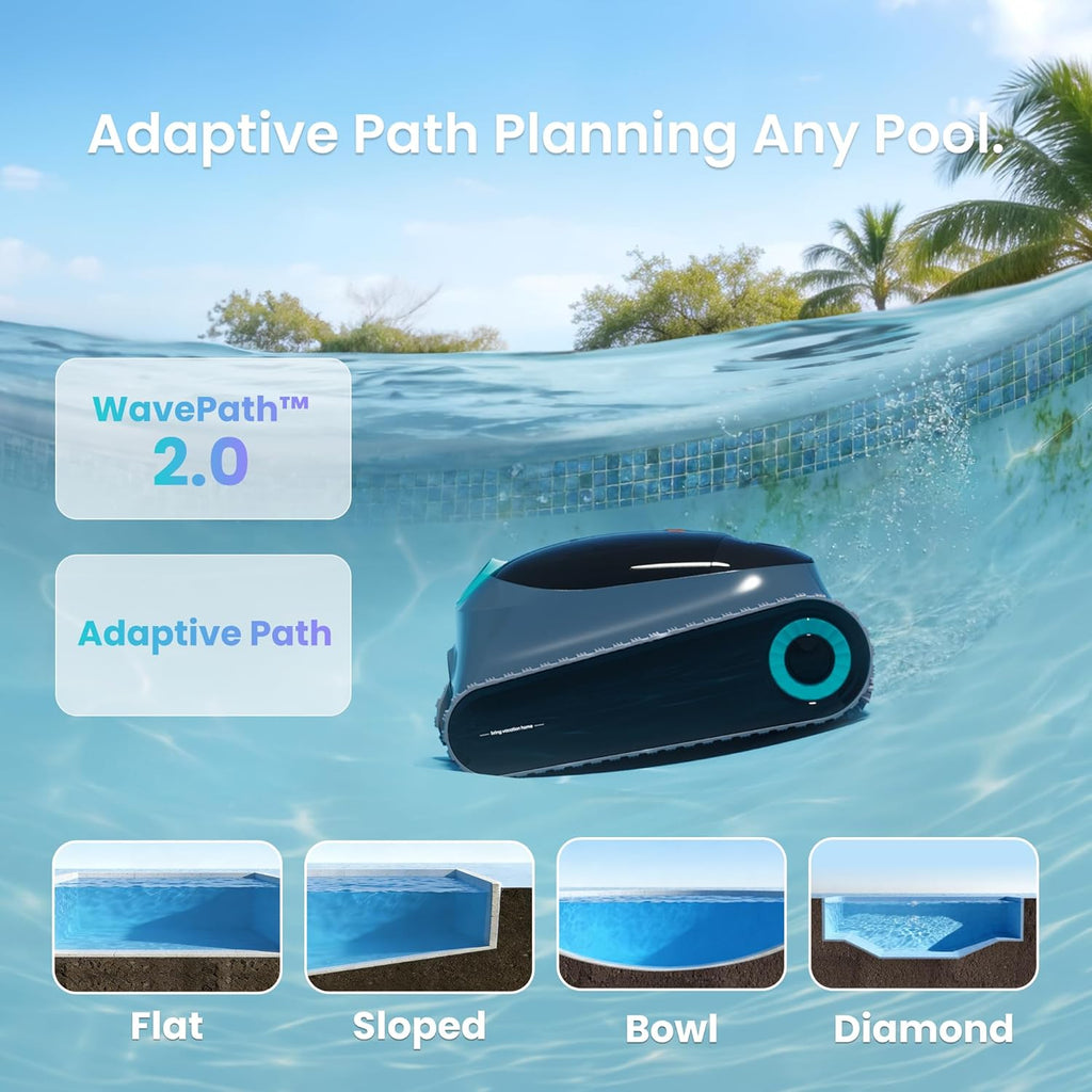 Ultimate Ears Scuba S1 Robotic Pool Cleaner, Wall & Waterline Cleaning, Dual Filtration, Extended 180-Min Battery Life, Smarter Navigation with High-Precision Sensors, App Support, OTA Upgrade