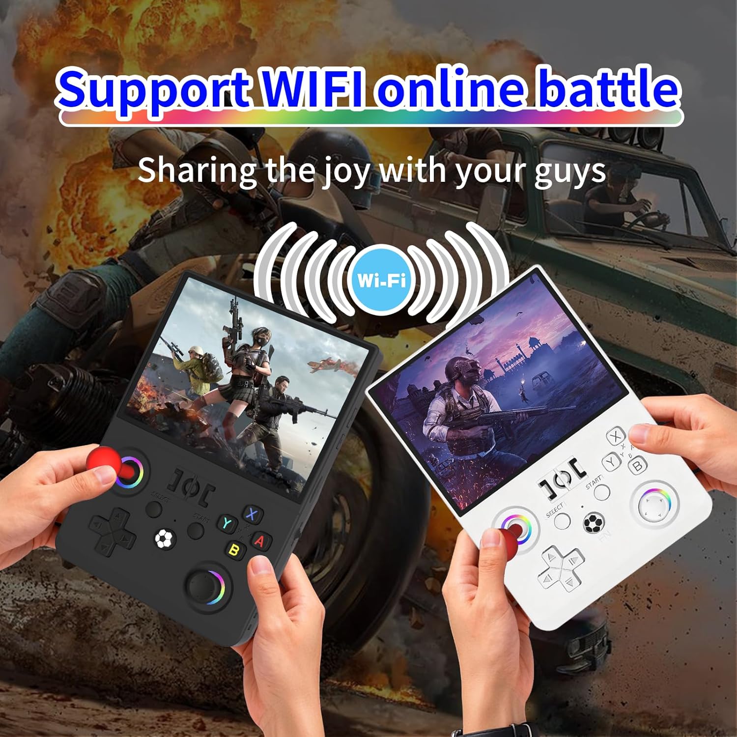 CharJenPro Newest R36MAX Ⅱ 4.5 Inch Retro Handheld Game Console,1024x768 IPS HD Screen,128G Built-in 22000+ Classic Game,Portable Open Source Linux System,4000mAh Battery with Arcade Joysticks*2 (Black)