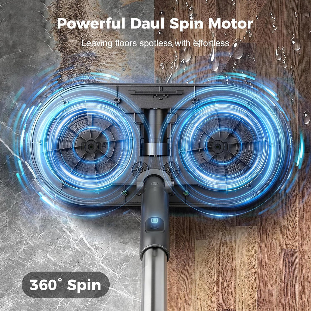 Ultimate Ears Cordless Electric Mop with Spray & Detachable Water Tank, Lightweight Electric Spin Mop with Headlights for Hardwood Tile Laminate Floors, Long-Lasting Battery, Self-Propelled Floor Cleaner