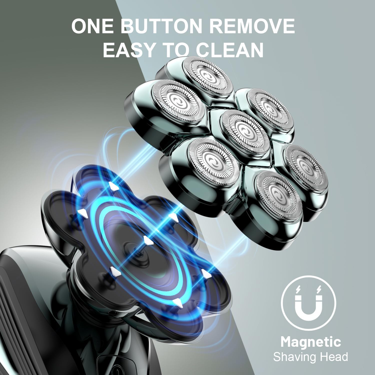 PSIL Head Shavers for Bald Men: 𝟕𝐃 𝐅𝐥𝐨𝐚𝐭𝐢𝐧𝐠 Electric Razor with Magnetic Removable Head, IPX7 Waterproof Wet or Dry Shaver, LED Display & Type-C Fast Charging 𝐟𝐨𝐫 𝐅𝐚𝐭𝐡𝐞𝐫'𝐬 𝐃𝐚𝐲