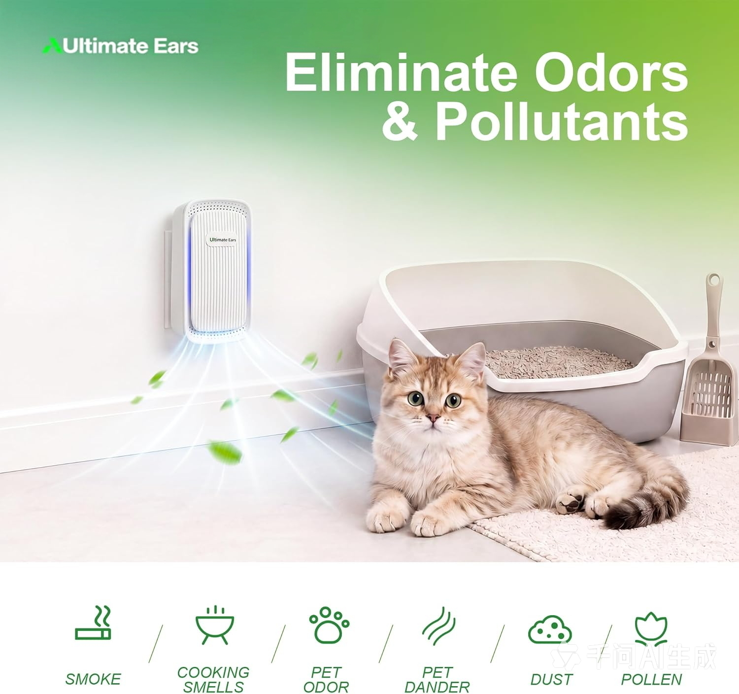 Ultimate Ears Air Ionizers (4 Pack）- Plug In Negative Ion Air Purifiers - Quiet Air Freshener for Home, Bedroom, Office, Basement - Portable Air Purifier Odor, Smoke, Dust, Pet Smell - Mini Air Cleaner White