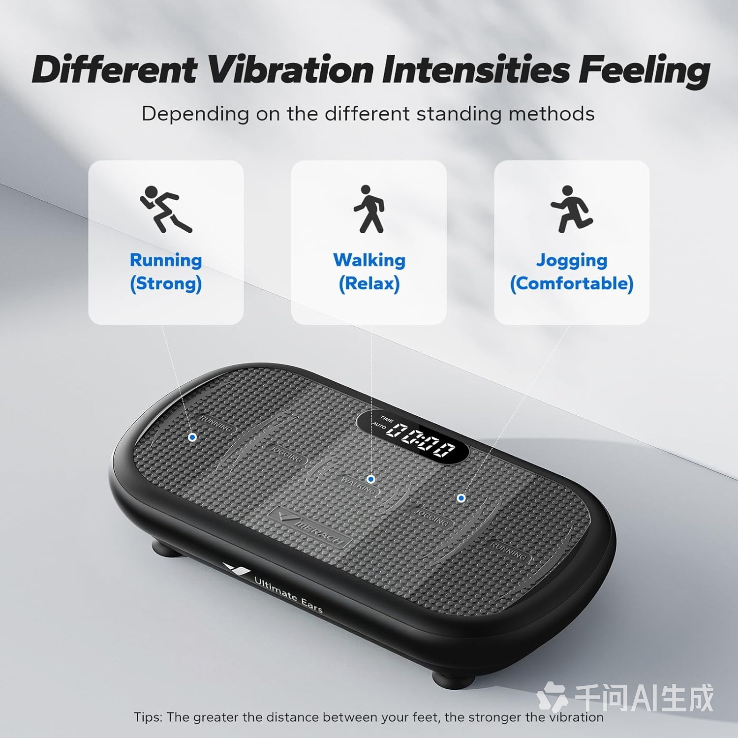 Ultimate Ears Vibration Plate Exercise Machine, Vibration Plate 440 Lbs Capacity, Bluetooth and Silicone Pedal, Stimulate Deep Fat, Vibration Plate for Lymphatic Drainage, Vibrating for Weight Loss