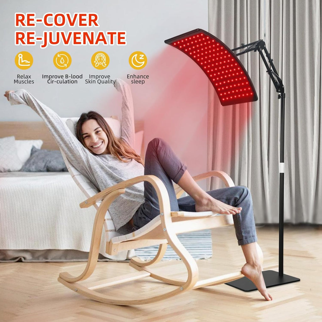 PSIL Red Light Therapy for Face and Body, Red Infrared Light Therapy Lamp with Stand Led 660nm & 850nm Infrared Light Device for Body