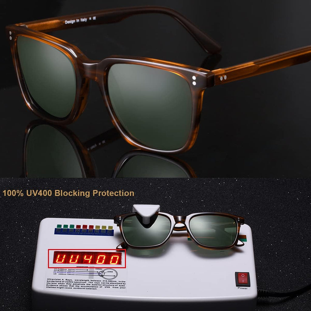 CharJenPro Polarized Men's Sunglasses UV400 Protection for Driving Fishing Cool Man Acetate Shades CA5354