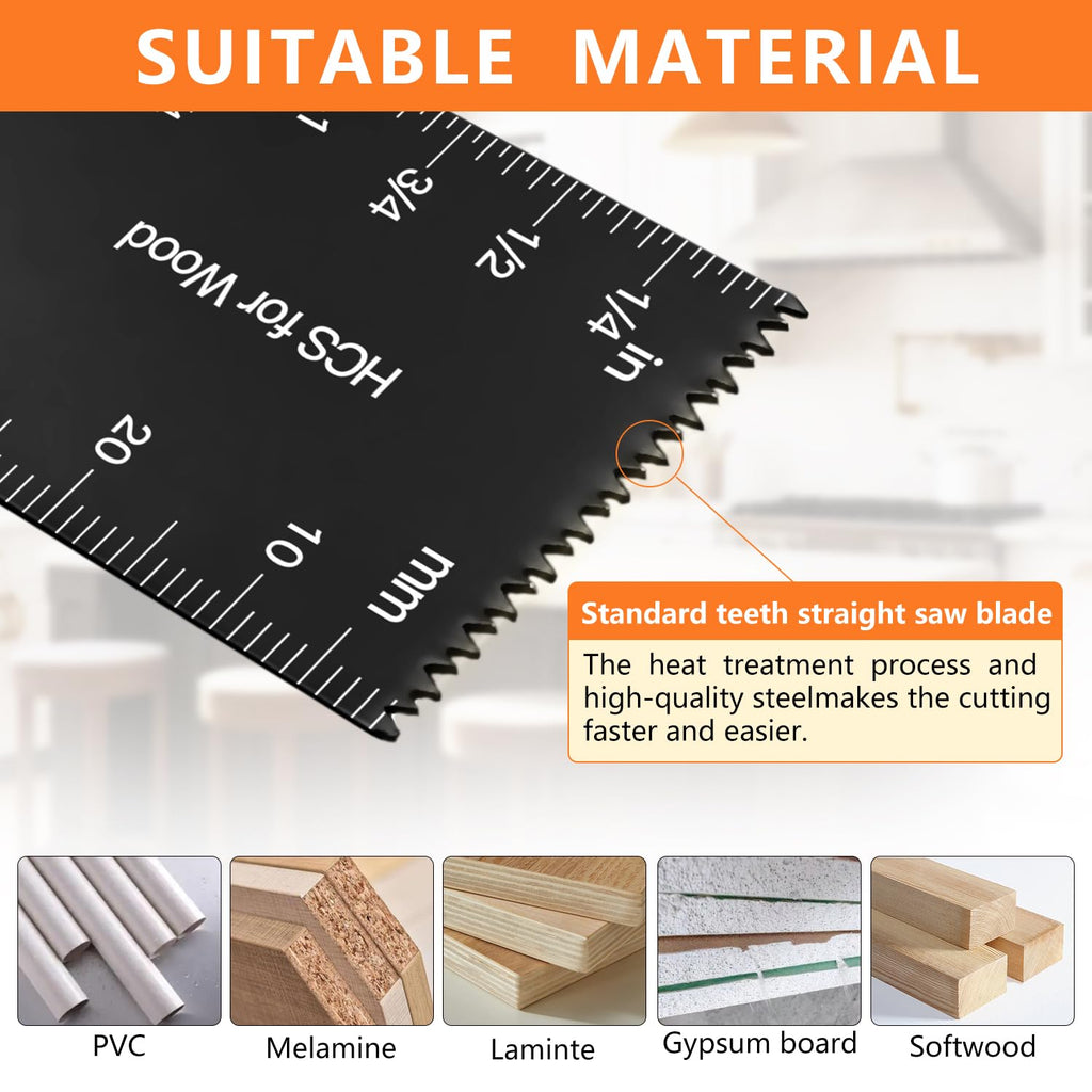 CharJenPro 26pcs Oscillating Saw Blades Titanium Multitool Blades for Wood Plastics Metal oscillating Tool Blades Kits Fit Rockwell Ridgid Ryobi Milwaukee Chicago Craftsman Dewalt