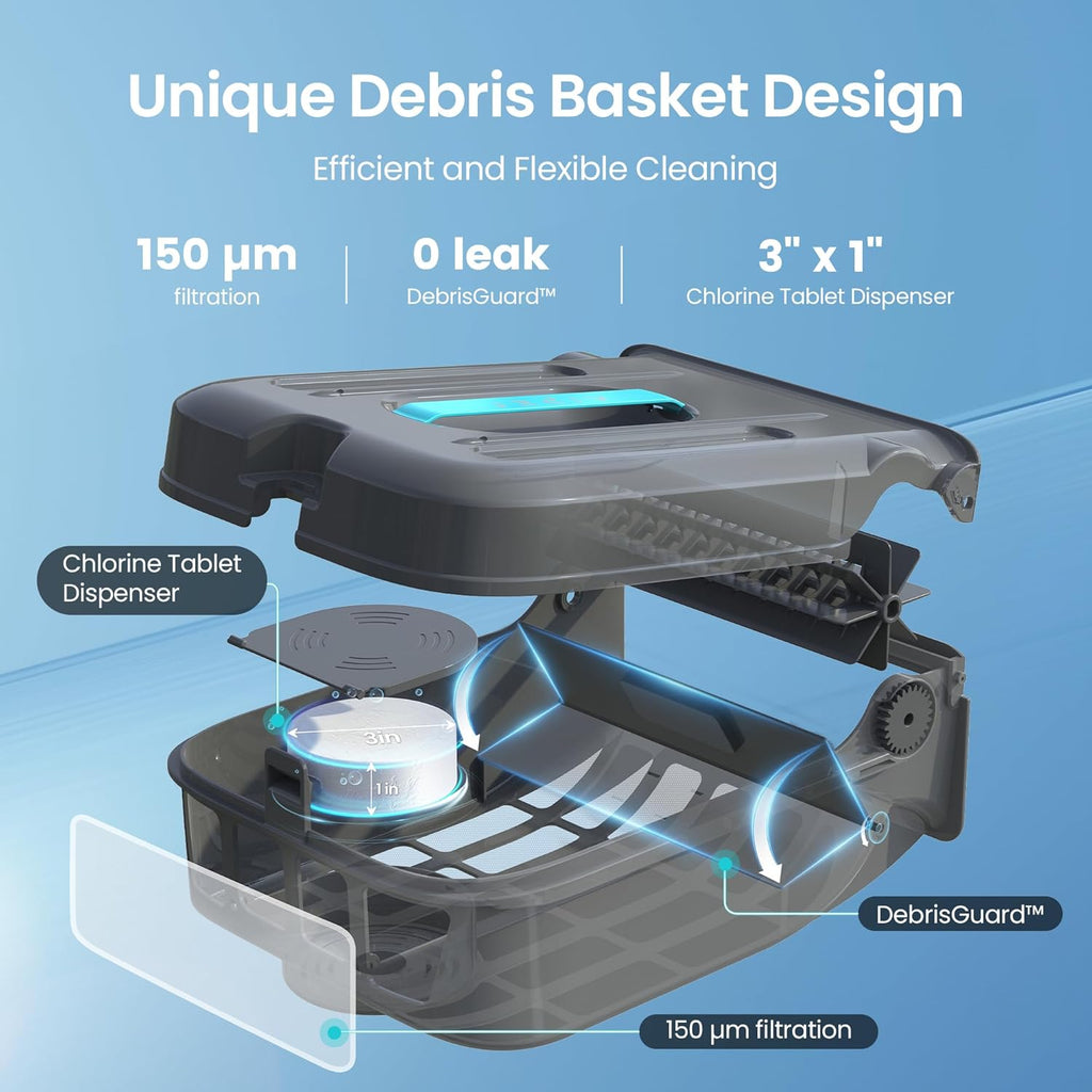 Ultimate Ears  EcoSurfer S2 Solar Powered Pool Surface Skimmer Robot with APP Support, 24/7 Continuous Cleaning, Dual Charging Modes, Smart Obstacle Avoidance, 150-um Filtration, OTA Upgrade, Gray