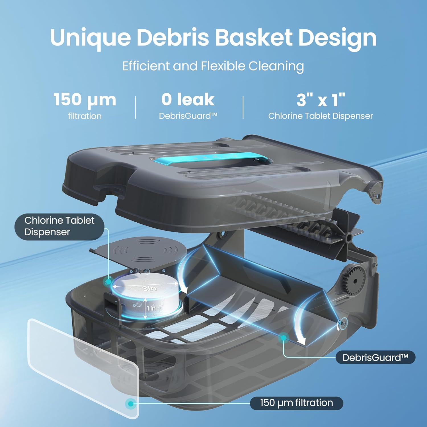 Ultimate Ears  EcoSurfer S2 Solar Powered Pool Surface Skimmer Robot with APP Support, 24/7 Continuous Cleaning, Dual Charging Modes, Smart Obstacle Avoidance, 150-um Filtration, OTA Upgrade, Gray