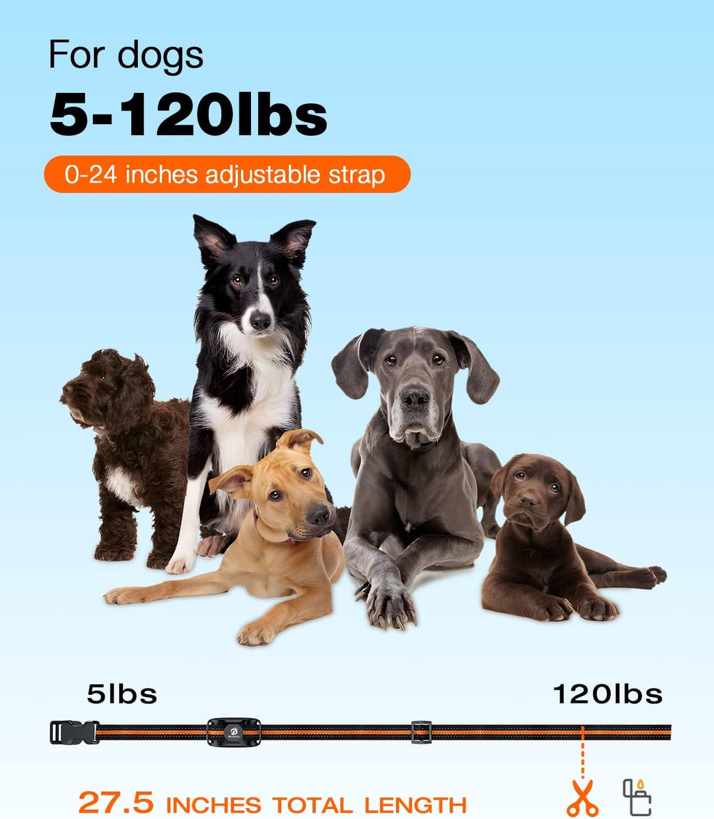 Ultimate Ears Dog Shock Collar - 3300Ft Dog Training Collar with Remote for 5-120lbs Small Medium Large Dogs Rechargeable Waterproof e Collar with Beep (1-8), Vibration(1-16), Safe Shock(1-99) (Orange)