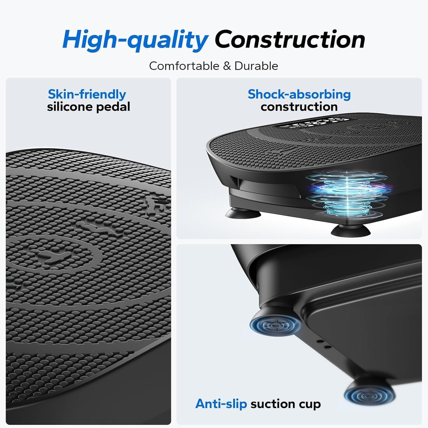 Ultimate Ears Vibration Plate Exercise Machine, Whole Body Workout Equipment for Women, Bluetooth and Silicone Pedal, Vibration Plate with Auto Mode, Vibrate Fitness Platform for Home