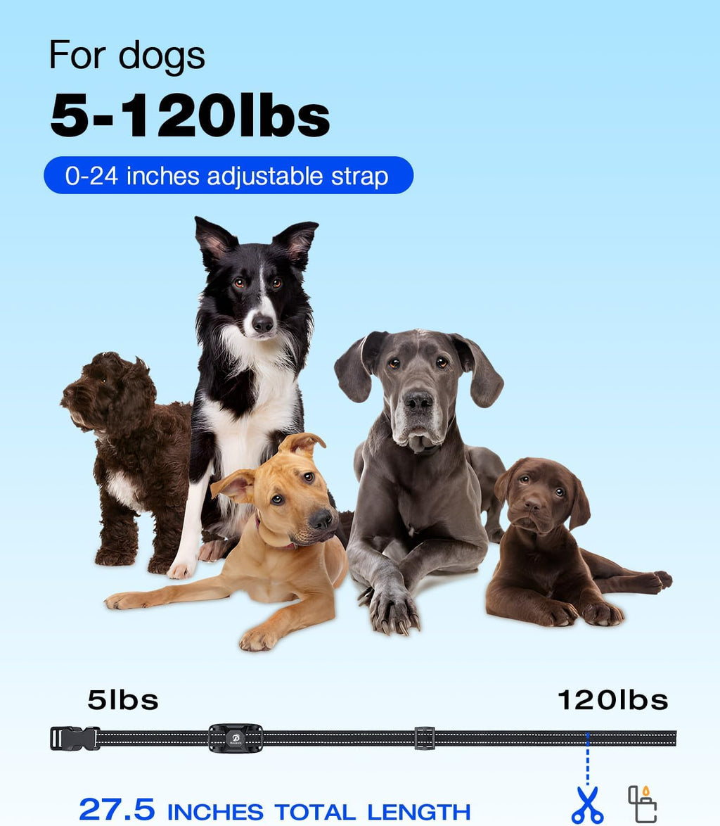 Ultimate Ears Dog Shock Collar - 3300Ft Training Collar with Remote for 5-120lbs Small Medium Large Dogs Rechargeable Waterproof e Collar with Beep (1-8), Shake(1-16), Safe Shock(1-99) Modes (Black)