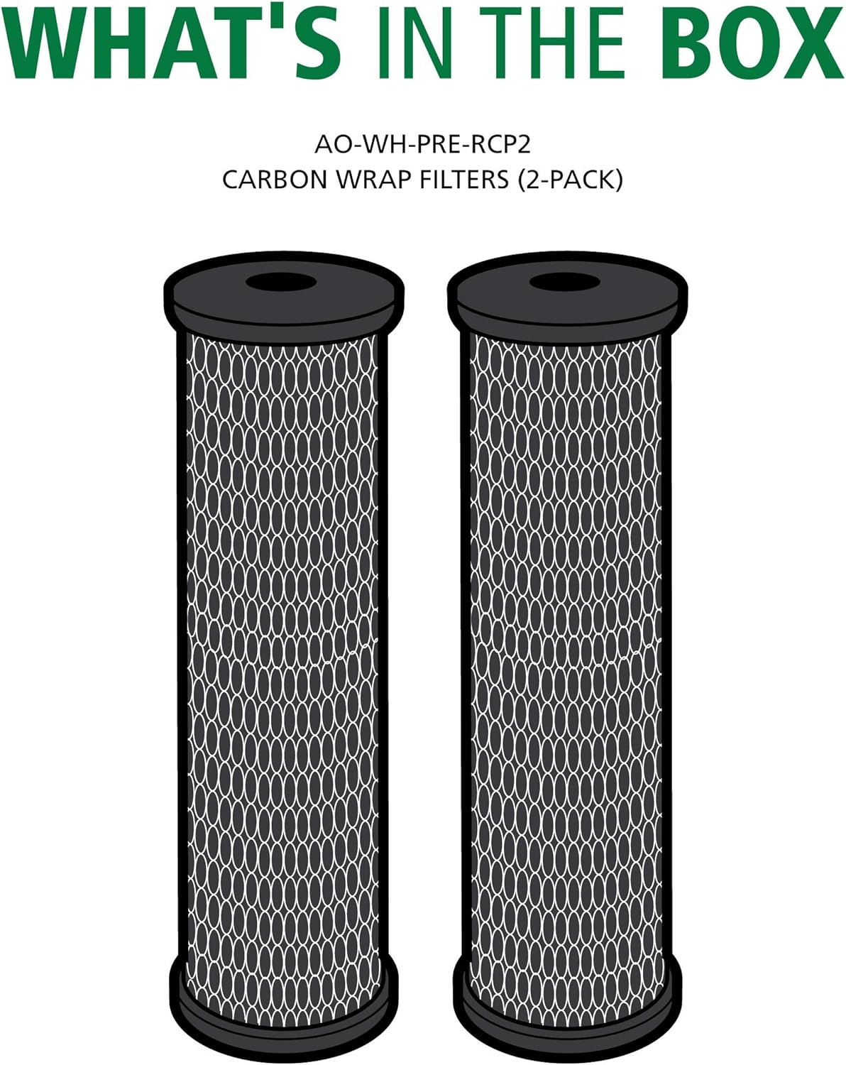 PSIL 2.5"x10" 5 Micron Carbon Wrap Sediment Water Filter Replacement Cartridge - 2 Pack - NSF/ANSI 42 Certified - For Whole House Filtration Systems