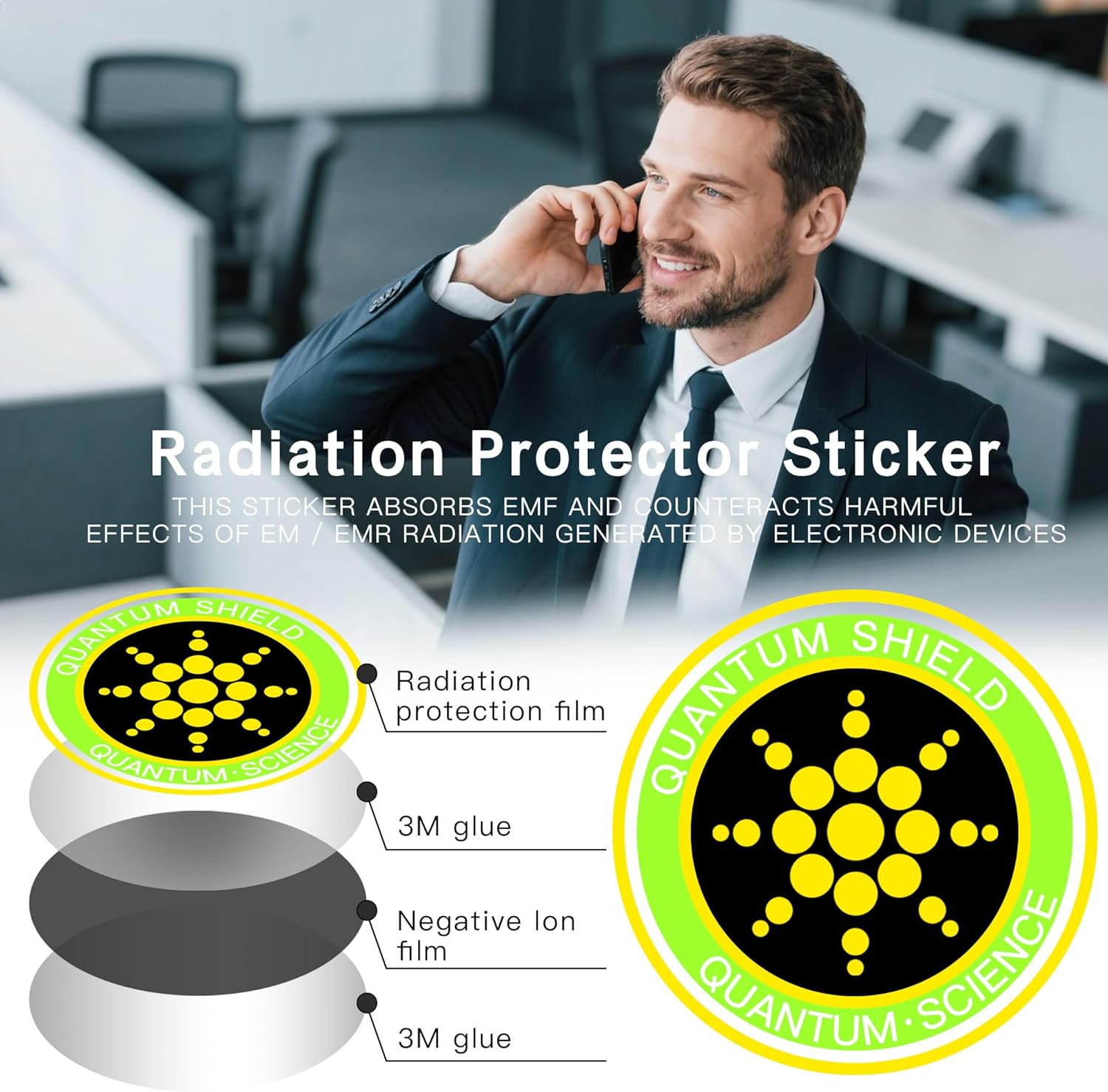 Ultimate Ears EMF Stickers Blocker Neutralize Shield Protection from Cell Phones cased and Electronic Devices WiFi 5G Tablets Laptops Computers Monitors (6Pcs Golden)