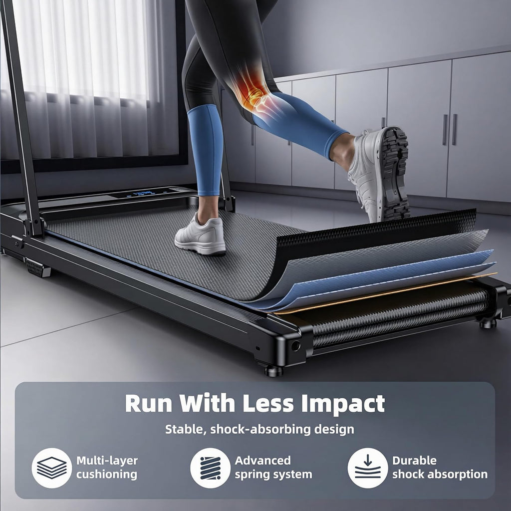 Ultimate Ears Walking Pad Treadmill for Home - Folding Treadmills with Handle Bar Portable Compact Fold up Indoor Foldable Handles Electric Walk Pads Small Spaces Mini Running Quiet Under Bed Office
