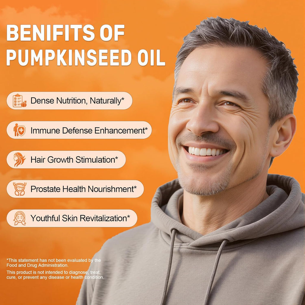 Ultimate Ears Pumpkin Seed Oil with Saw Palmetto Softgels, 3000mg Per Serving, 300 Softgels | Cold-Pressed with Essential Fatty Acids & Phytosterols | Supports Hair, Urinary, Bladder & Prostate Health | Non-GMO