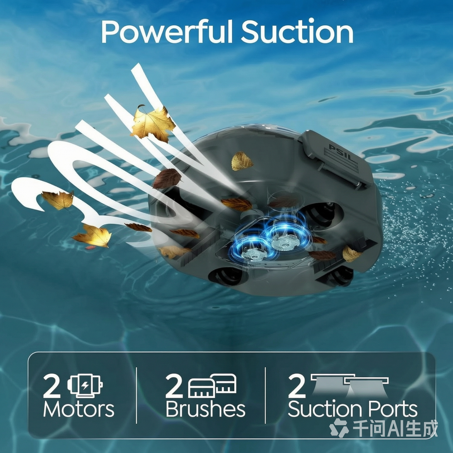 [2026 New] PSIL  S2 Robotic Pool Cleaner – Dual-Layer Filtration, 90-Min Runtime, Powerful Cordless Pool Vacuum for Above-Ground & Flat Pools, Efficient Debris Removal & Auto-Parking Design