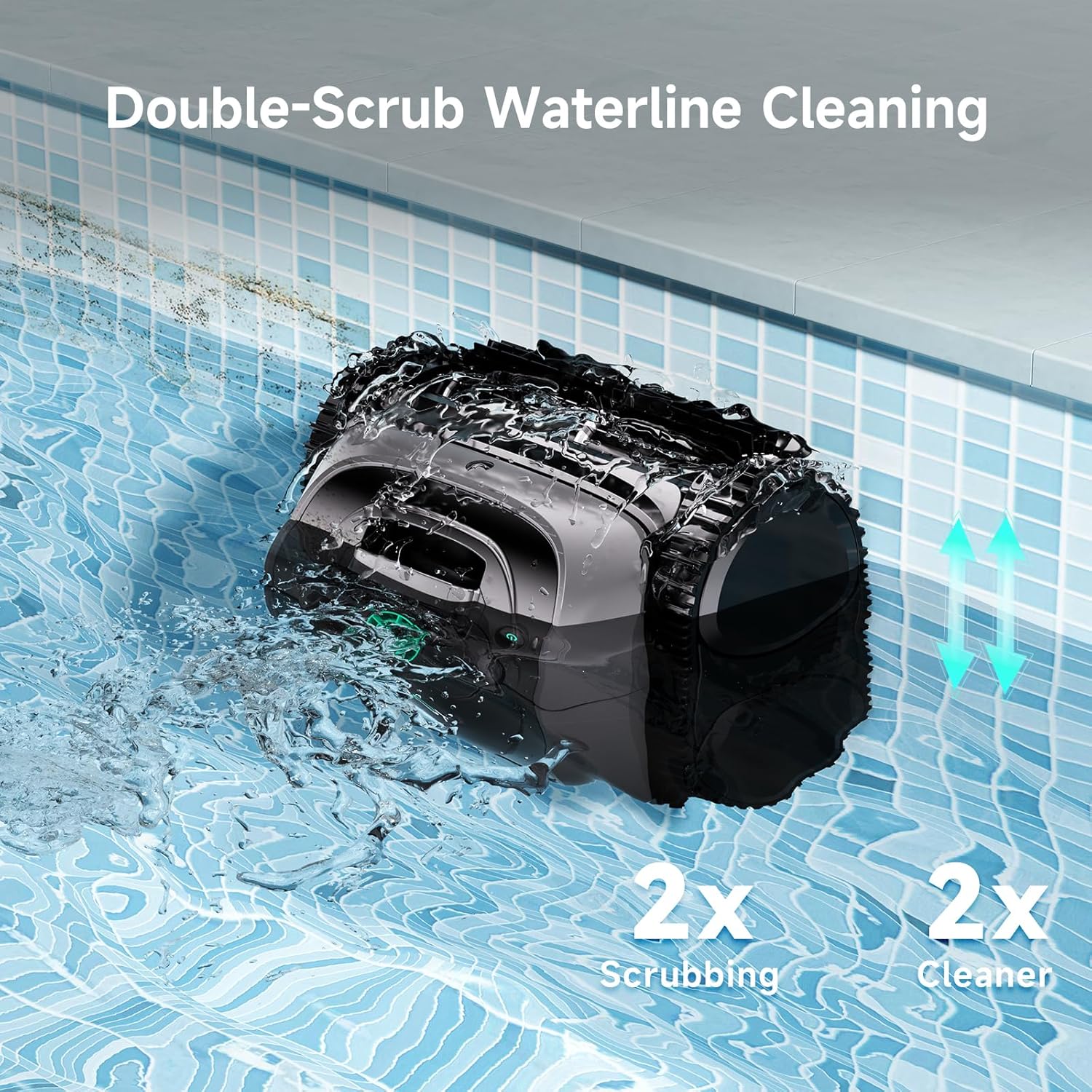 PSIL 2026 Upgrade C1 Cordless Robotic Pool Vacuum for Inground Pools, Above Ground Smart Pool Cleaner 4-in-1 Wall & Waterline Cleaning Up to 1,621 sq.ft, 150mins App Conrol Navigation, Gray Green