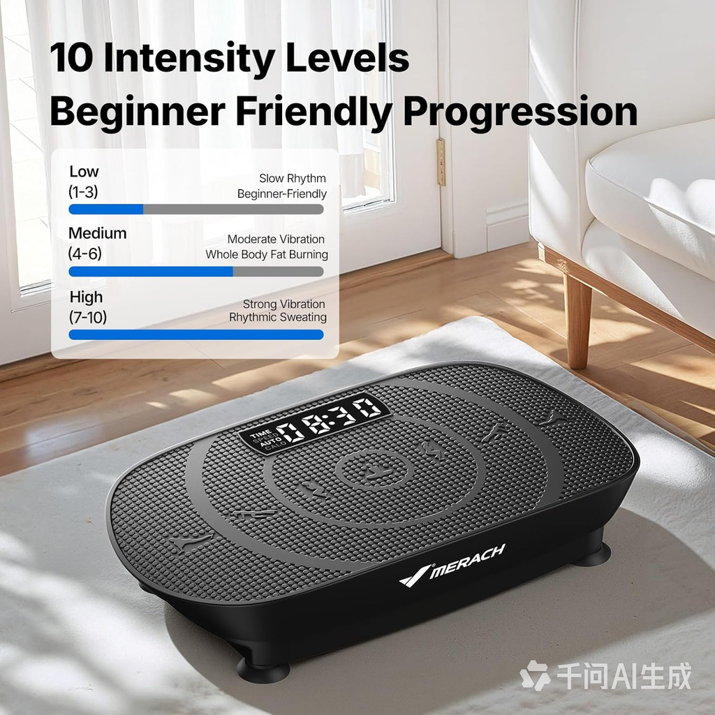 Ultimate Ears Vibration Plate Exercise Machine, Curved Vibration Plate for Lymphatic Drainage Weight Loss, Vibrating Plate with Real-Time Calorie Tracking on LED Display, Workout Equipment for Home Women Men
