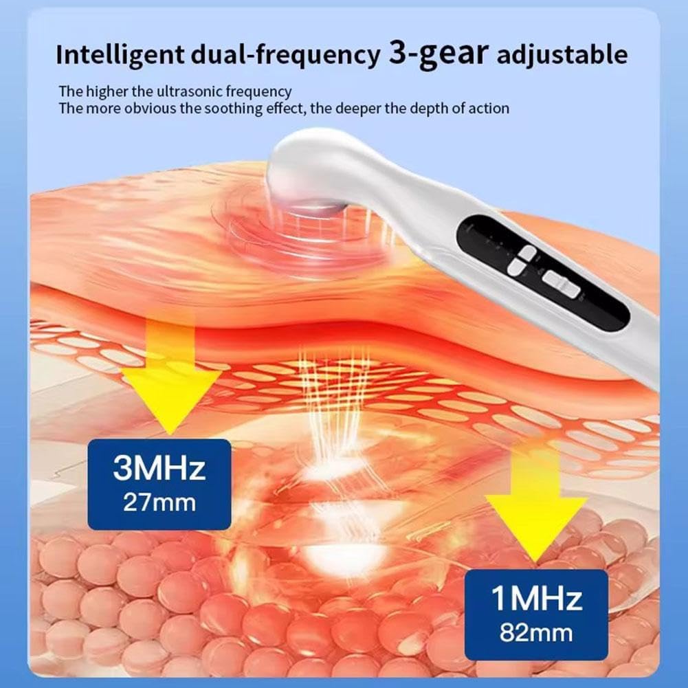 Ultimate Ears Portable Home Ultrasound Therapy Machine, Rapid Release Therapy Massager Deep Tissue,Portable Quiet Shockwave Therapy Machine,Body Muscle Relaxation Devices for Full-Body use (US Plug)