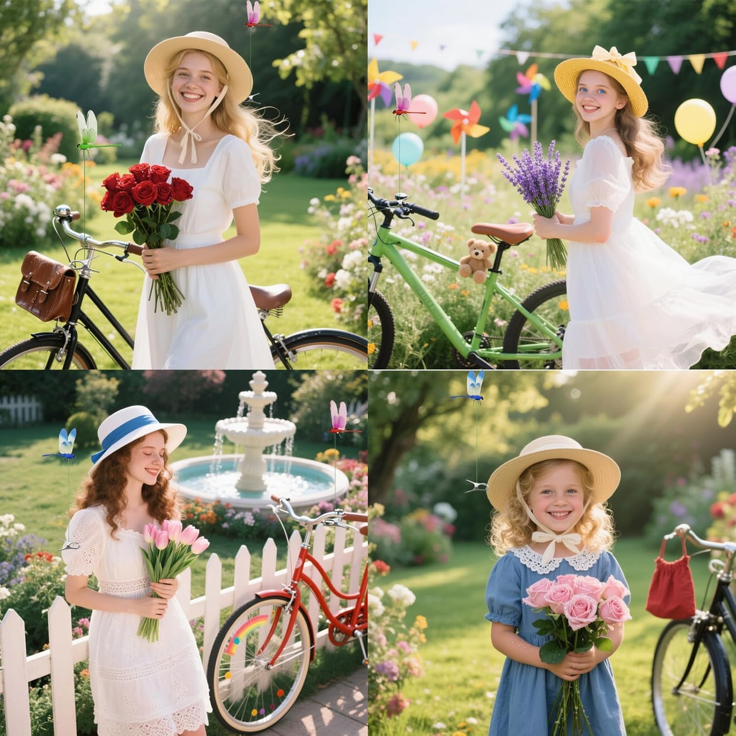 9 PCS Dragon Fly Clips for Bugs Repellent, Dragonfly Clip Bug Repellent, Dragonfly Clips to Keep Bugs Away for Garden Stakes Decor Yard Ornaments for Hat & Horse, Fly Scare Devices for Indoor Outdoor
