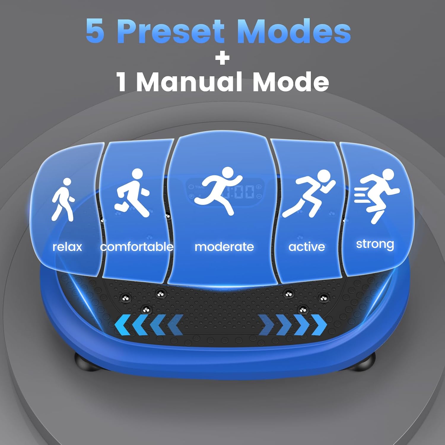 Ultimate Ears Vibration Plate Exercise Machine, Vibrating Fitness Platform for Lymphatic Drainage, Full Body Shaker Workout Equipment, Bluetooth Power Shaping Vibrate Plate, Board Sport for Home Exercise Gym, Blue